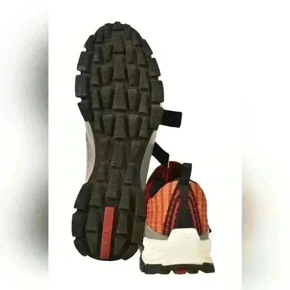 SS18 PRADA Scarlet Red Hook Loop Trail Mesh Crossection Nylon Tech Sneaker 9.5US - Picture 4 of 9